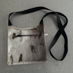 New Authentic Sealskin Spotted Seal Fur Purse Bag Satchel Handmade Zipper